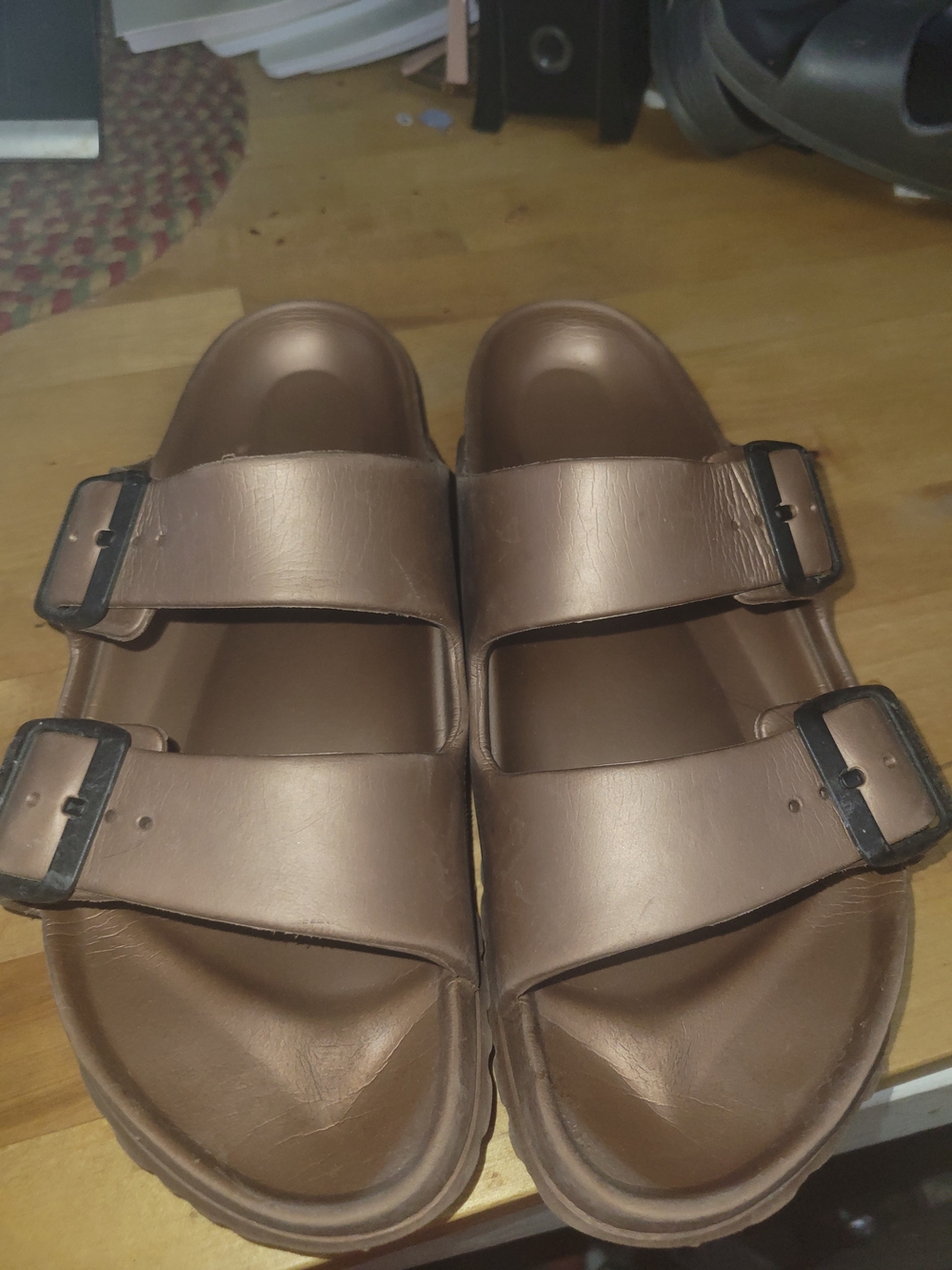 Birkenstock Bronze Brown Two-Strap Sandals